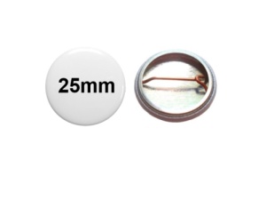 25mm Button-Rohlinge mit Bogennadel – Klassische Metall-Komponenten  | 100er Set